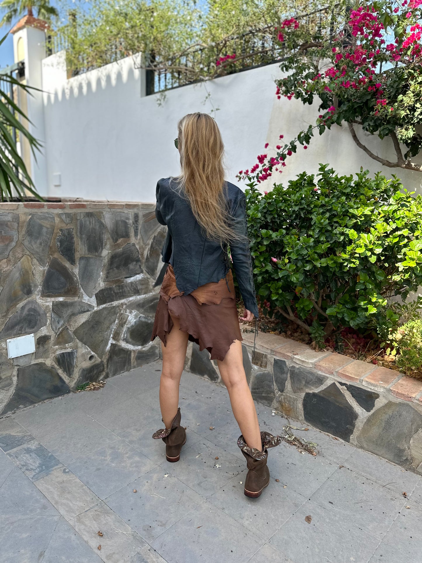 'Denim' Leather Bolero Jacket