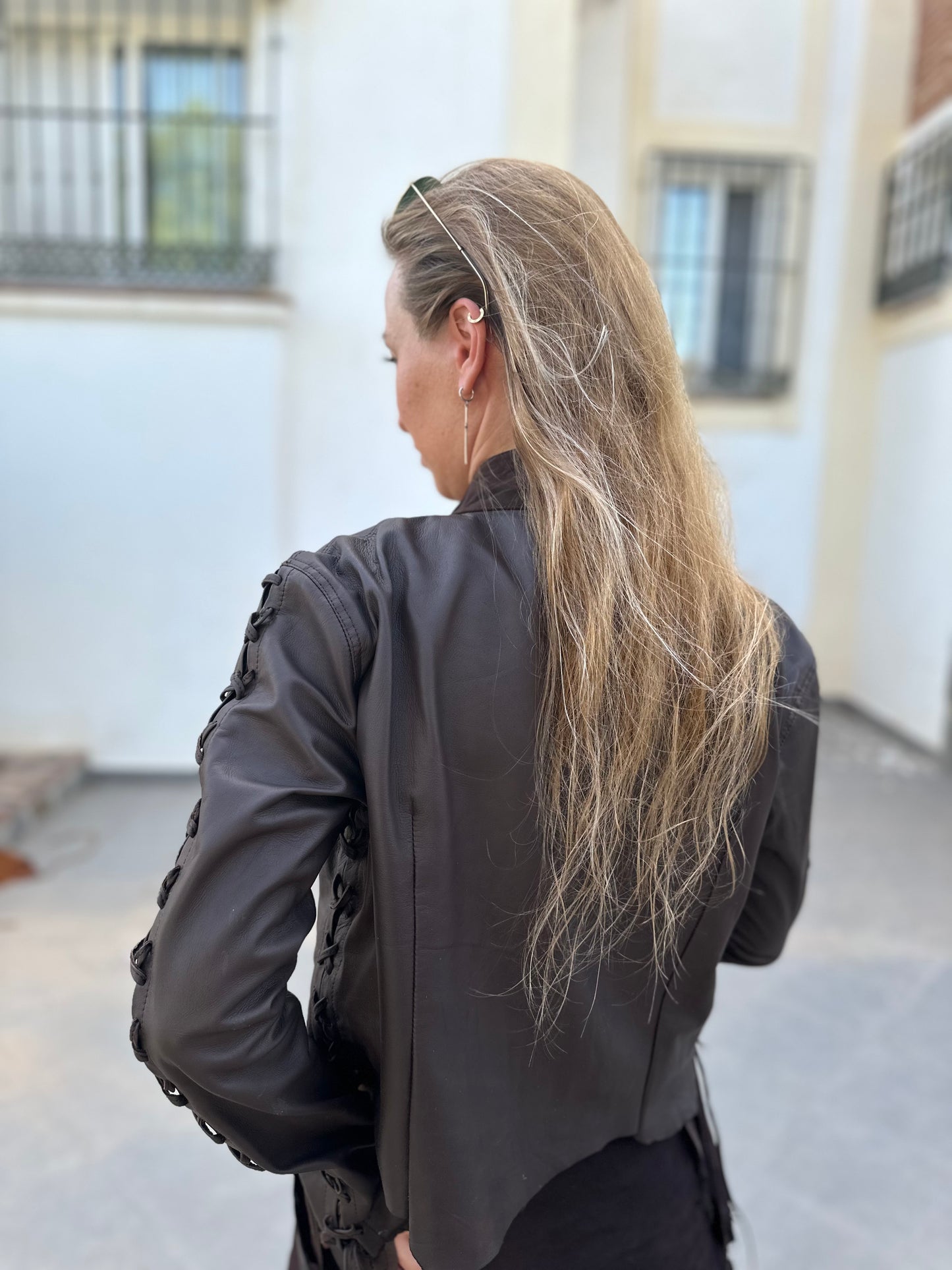 Brown Leather Bolero Jacket