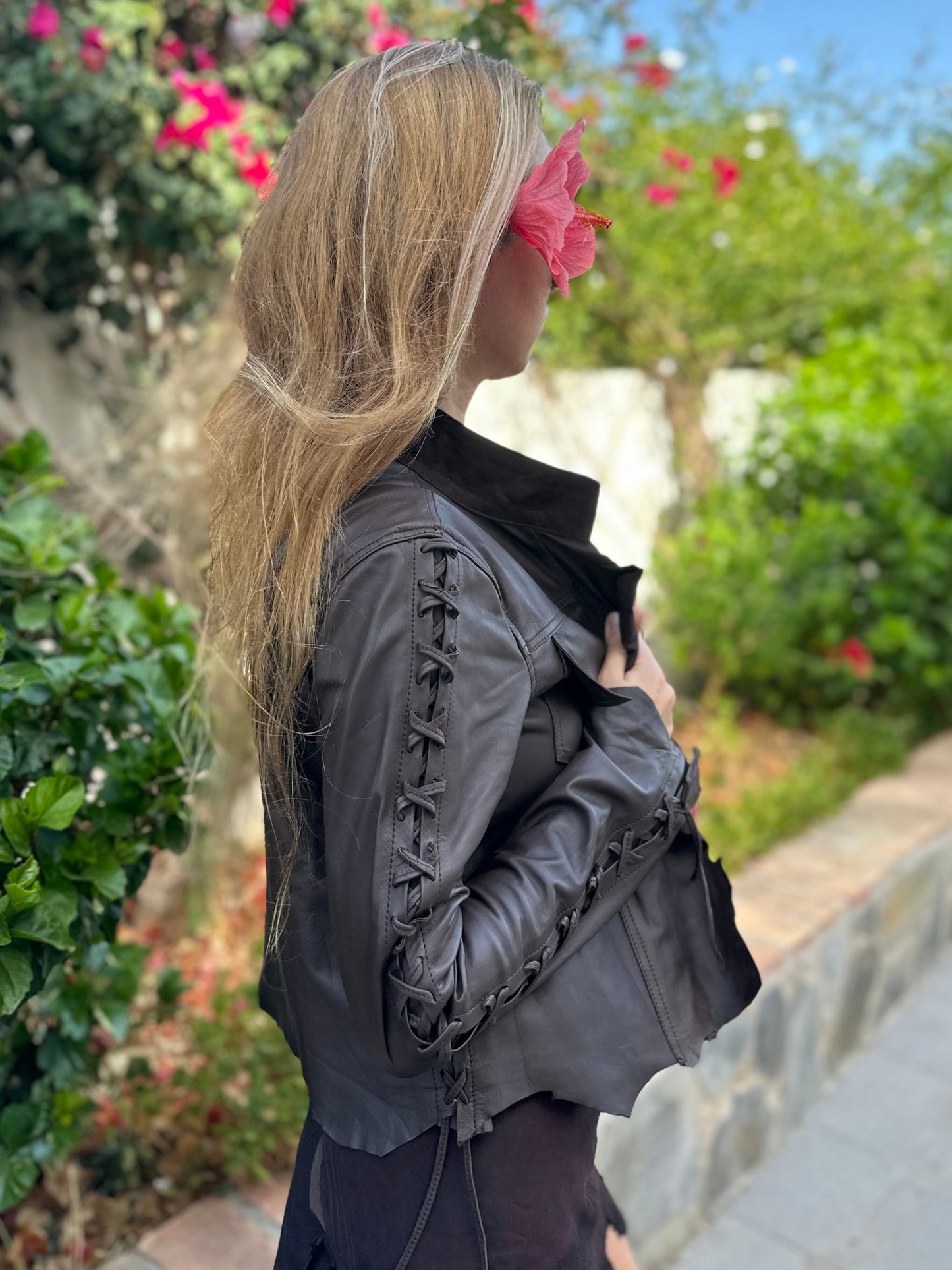Brown Leather Bolero Jacket