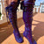 Blueberry Leather Knee High Boots