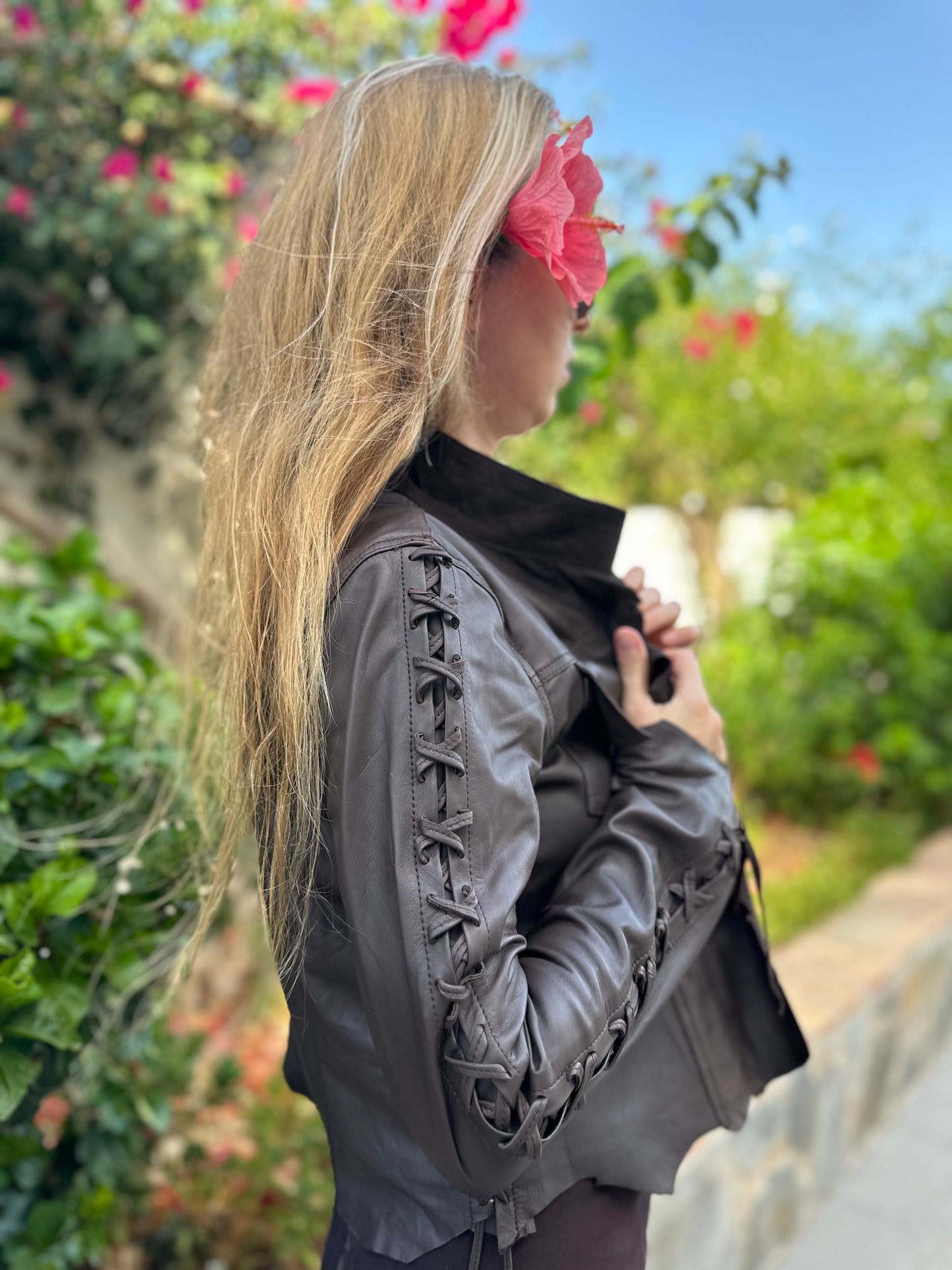 Brown Leather Bolero Jacket