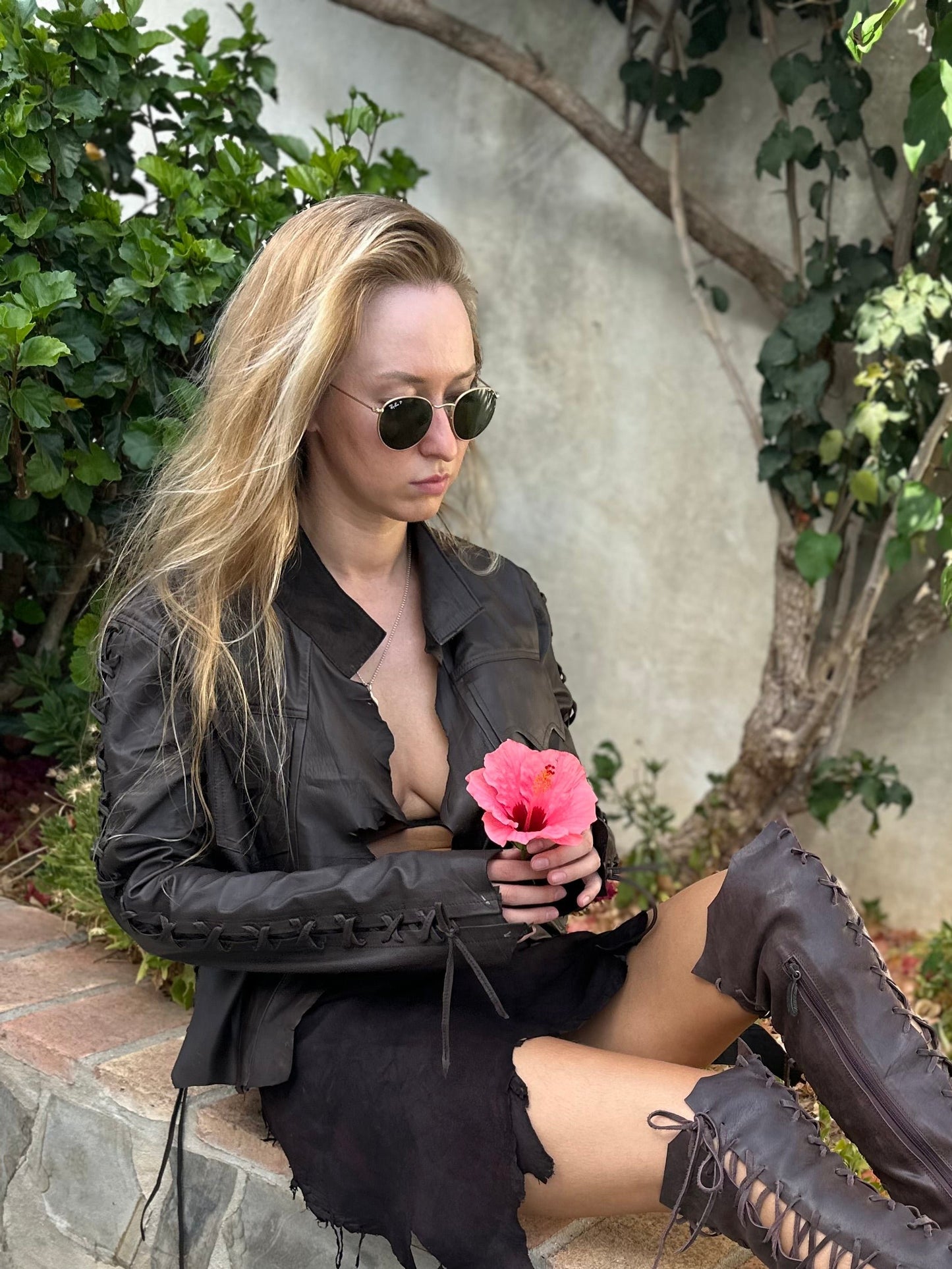 Brown Leather Bolero Jacket