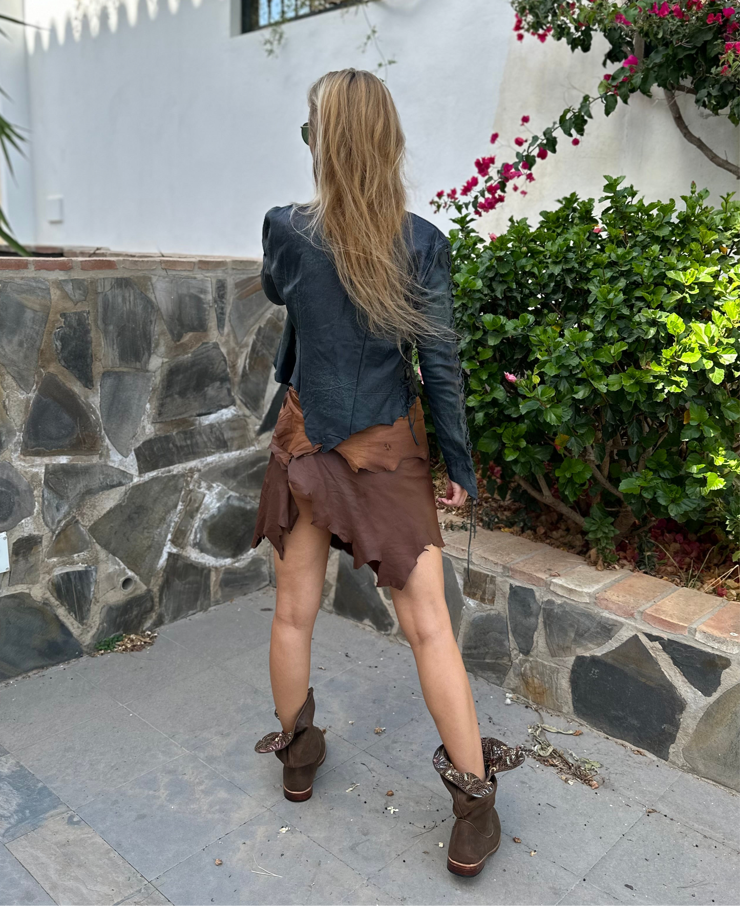 'Denim' Leather Bolero Jacket