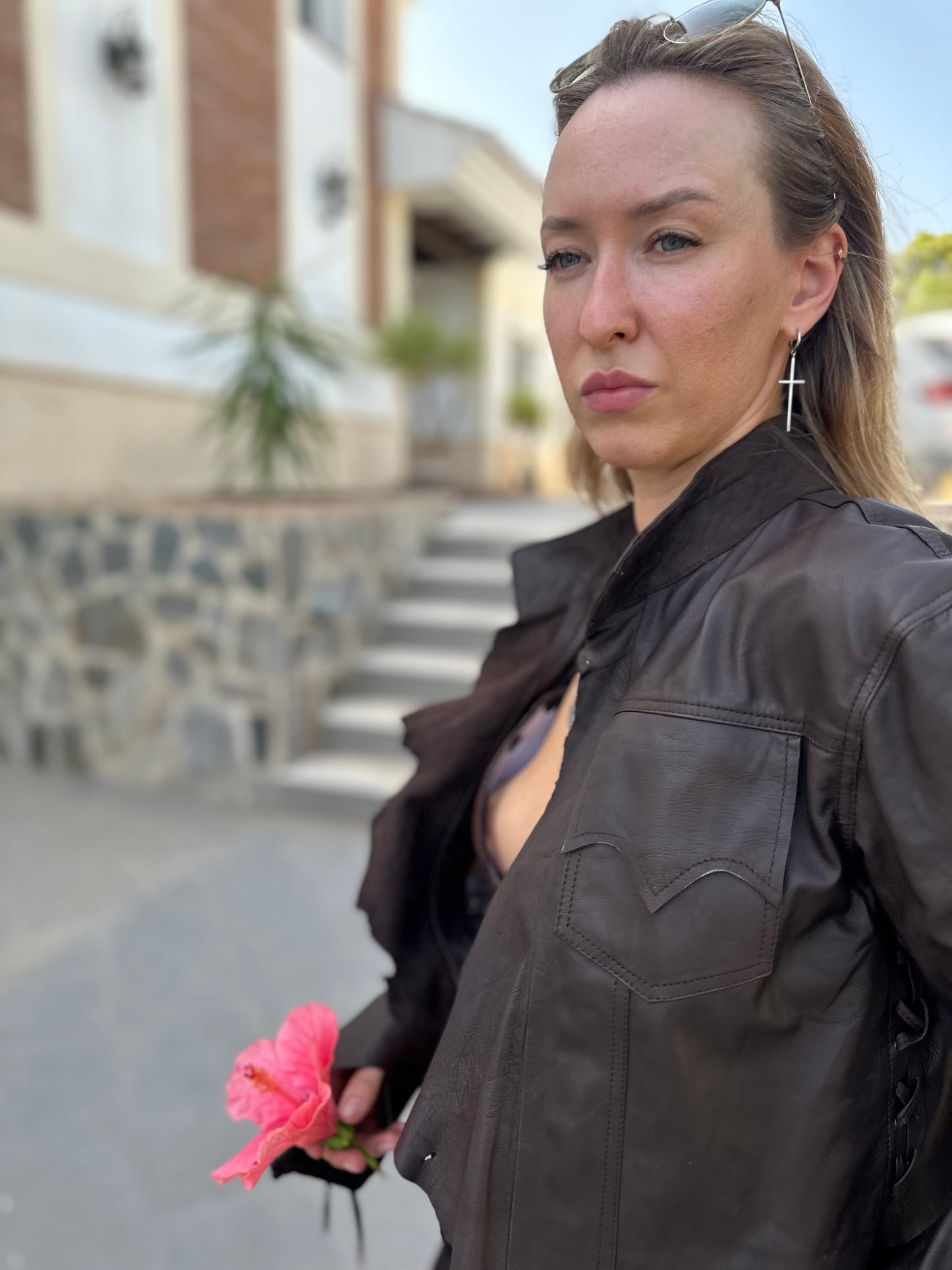 Brown Leather Bolero Jacket