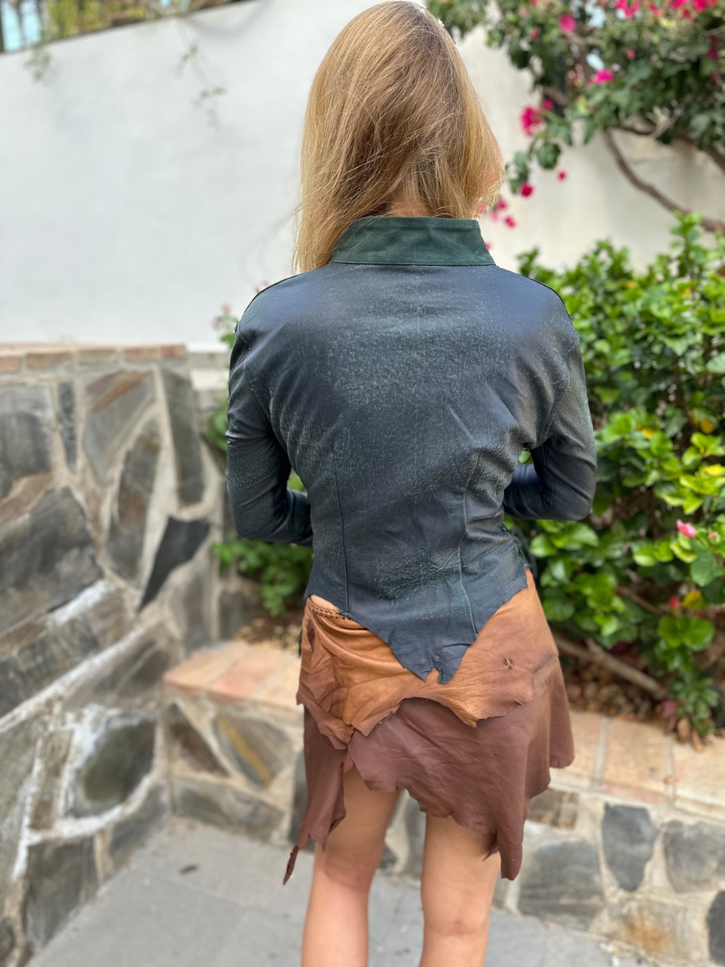 'Denim' Leather Bolero Jacket