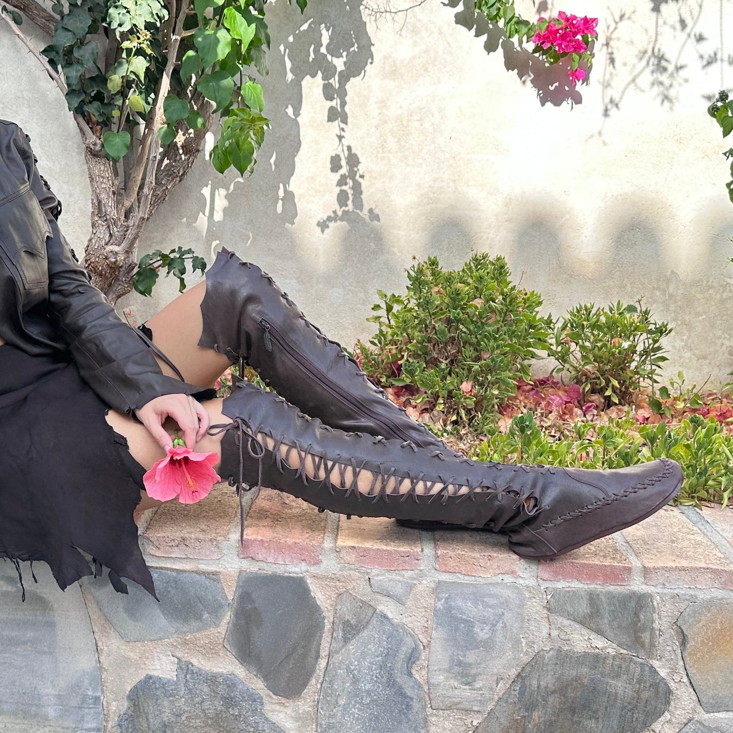 'Madagascar Chocolate' Leather Knee High Boots for Pre Order