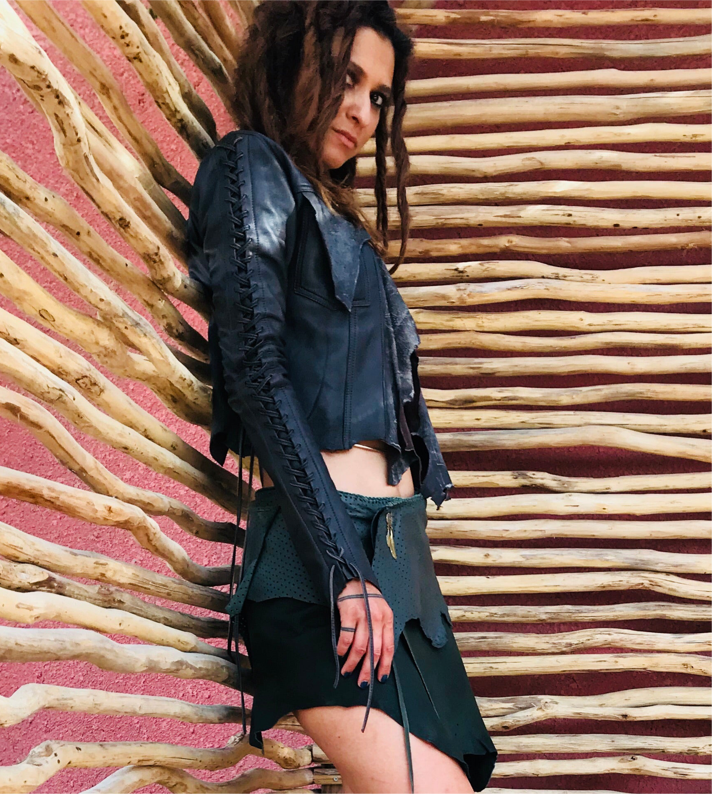 Black Leather Bolero Jacket