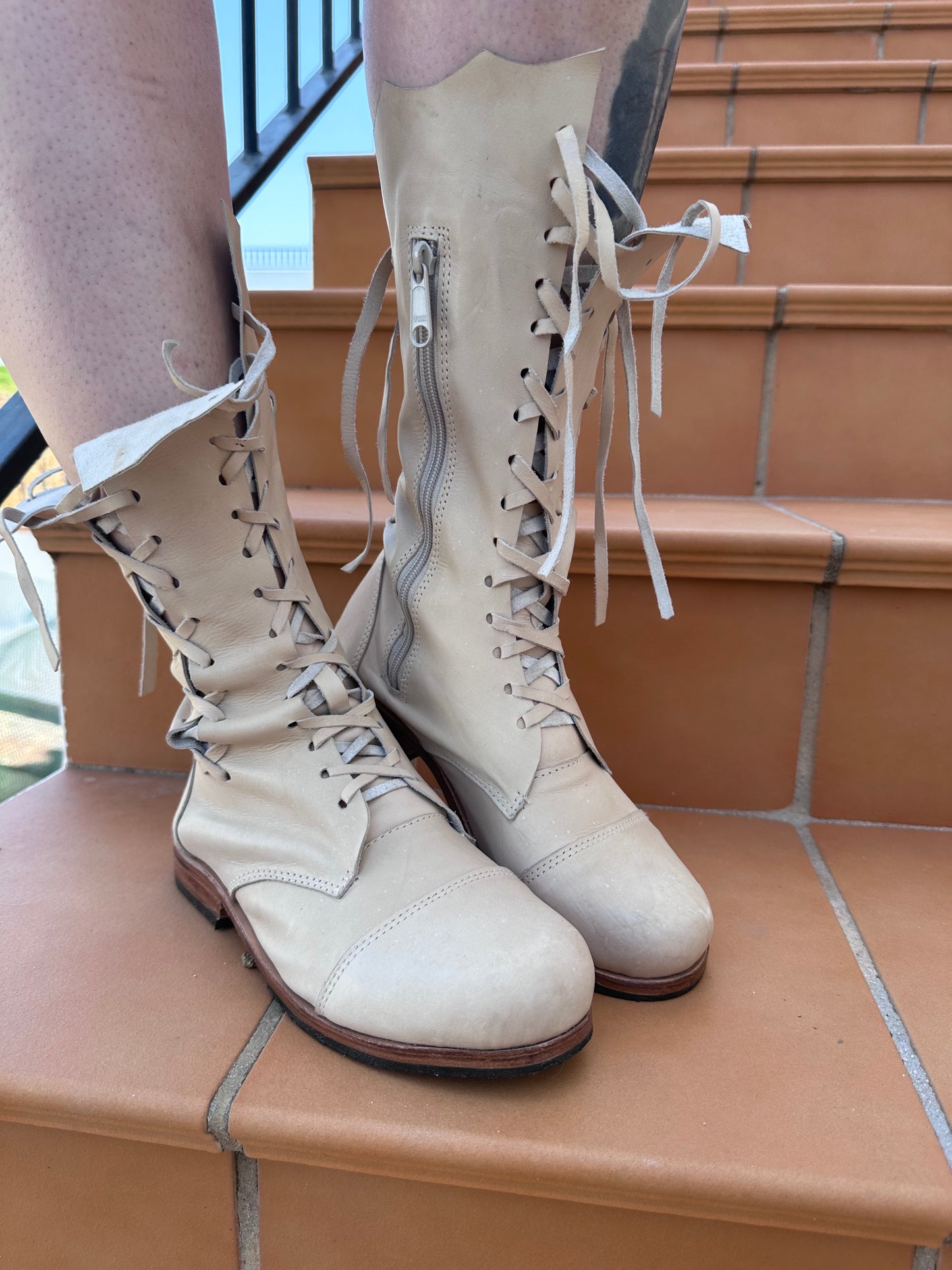 'Clockwork Fairy' Ankle Boots in Cream for Pre Order