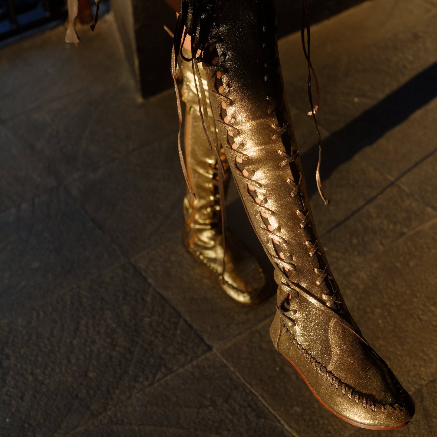 Gold is ... GOLD Knee High Leather Boots