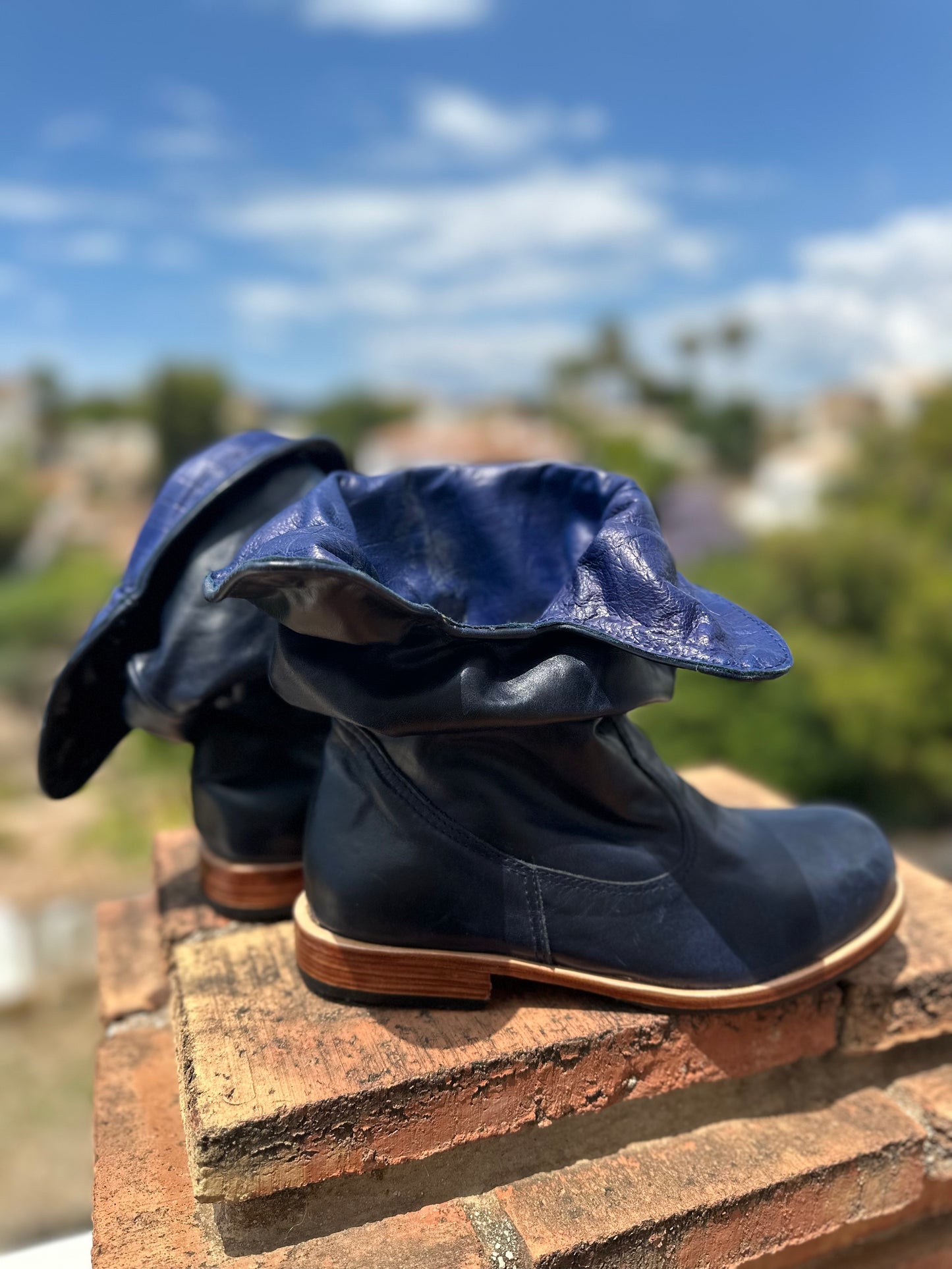 'Fairy Slippers' Ankle Boots in Royal Navy for Pre Order
