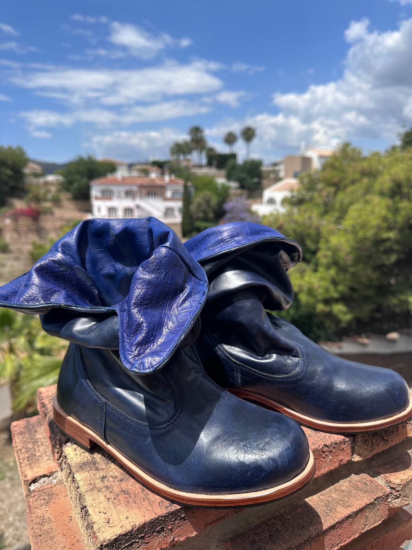 'Fairy Slippers' Ankle Boots in Royal Navy for Pre Order