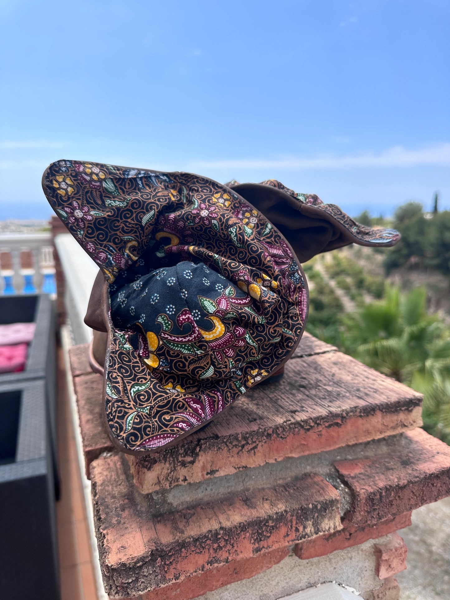 'Fairy Slippers' Ankle Boots in Brown Batik