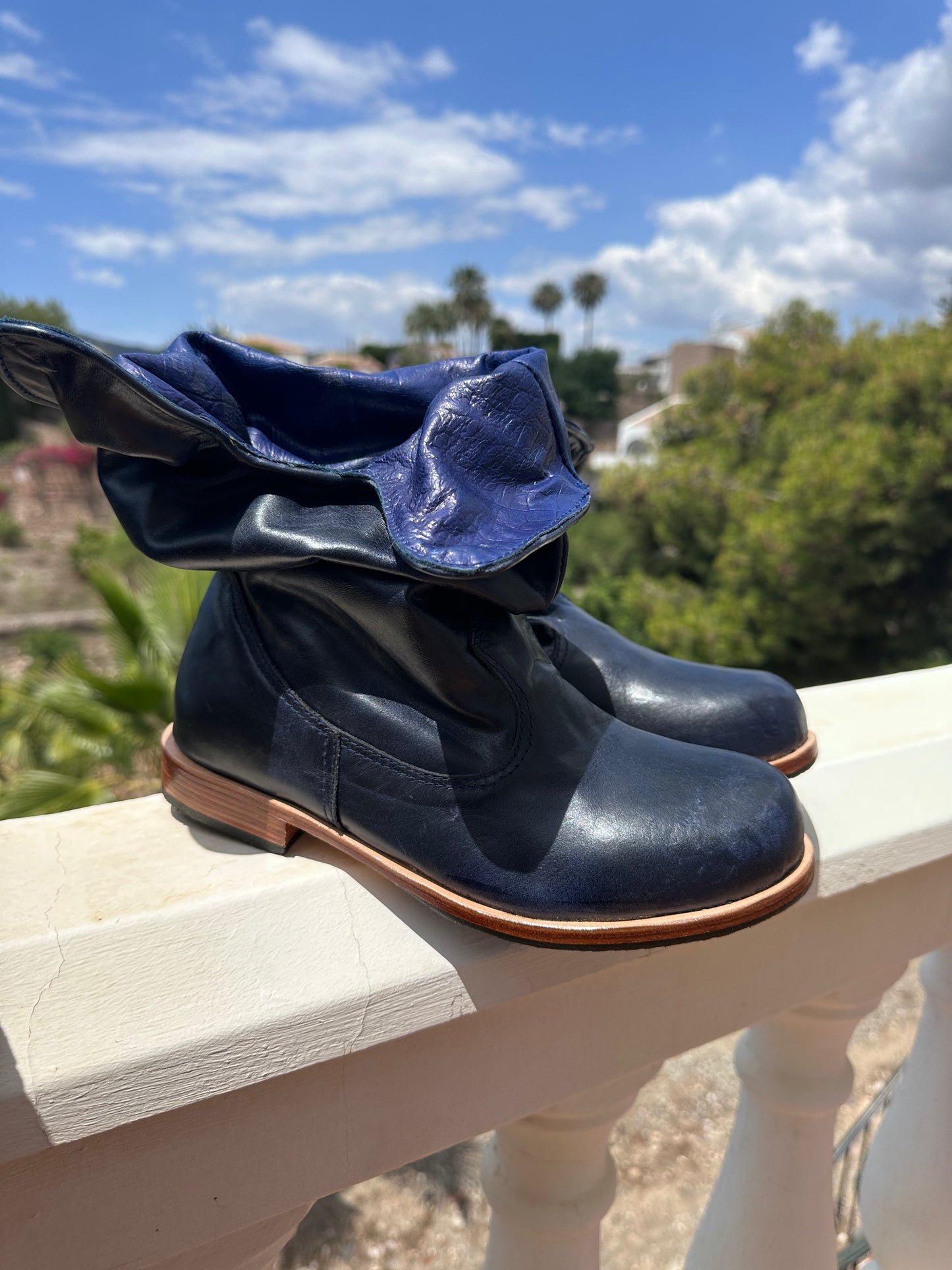 'Fairy Slippers' Ankle Boots in Royal Navy for Pre Order