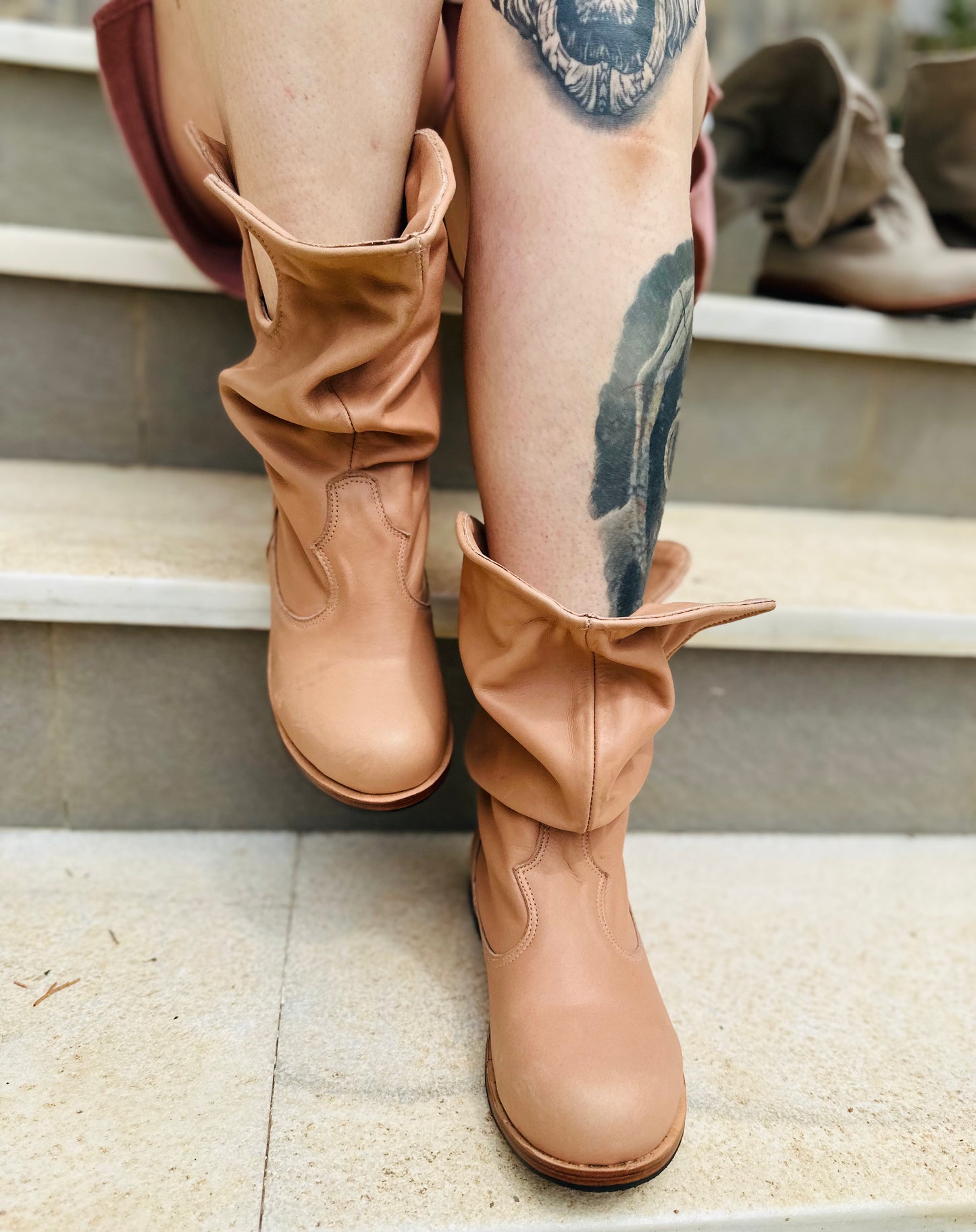 'Fairy Slippers' Peach Ankle Boots