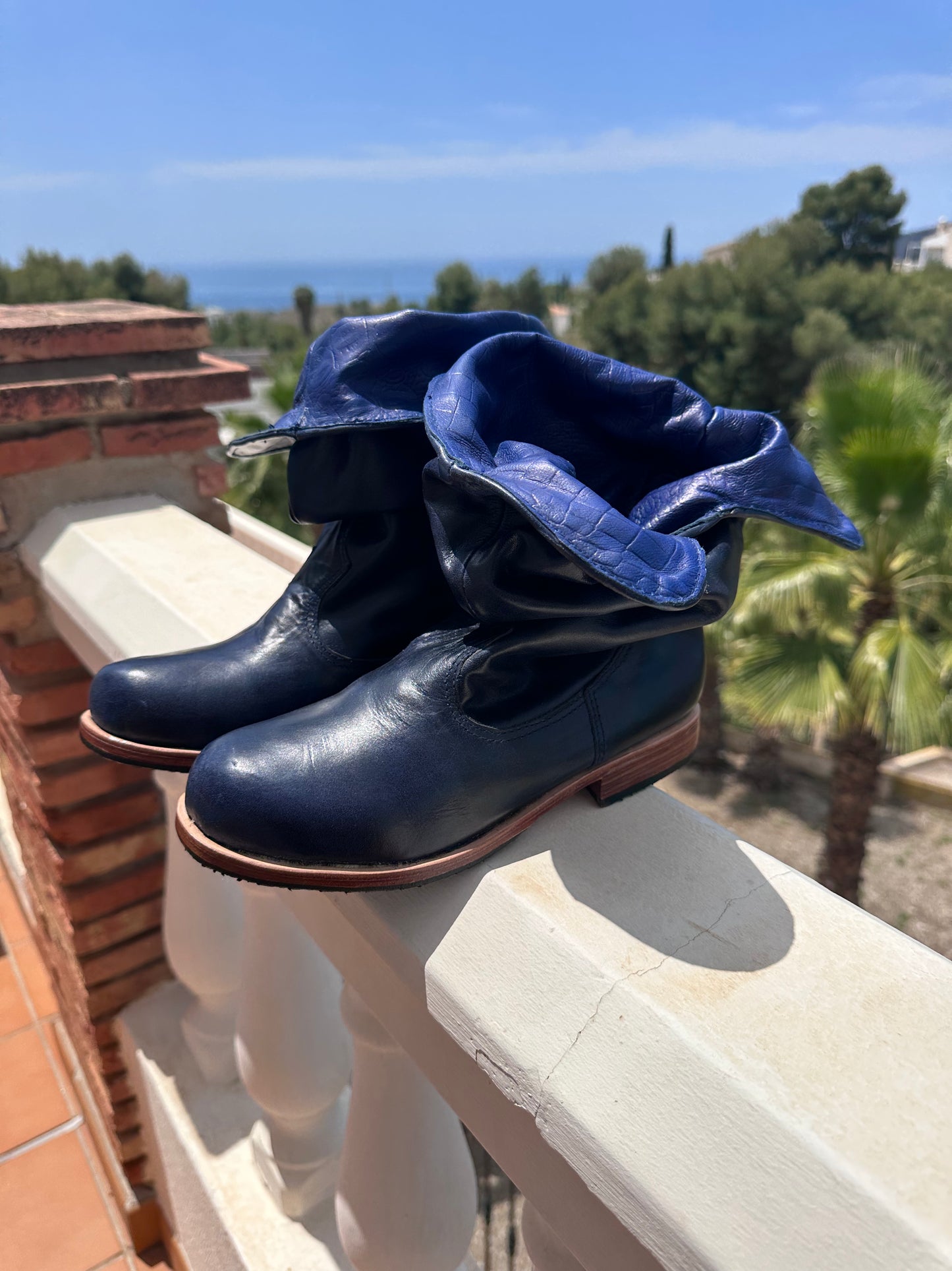 'Fairy Slippers' Ankle Boots in Royal Navy for Pre Order