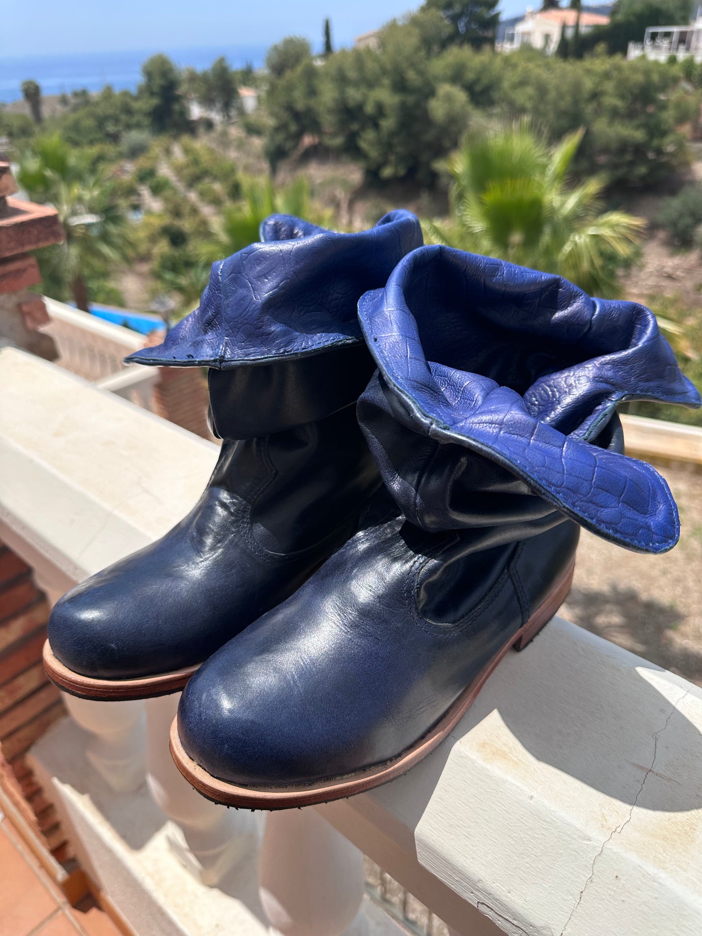 'Fairy Slippers' Ankle Boots in Royal Navy for Pre Order