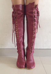 Dusty Rose Knee High Boots
