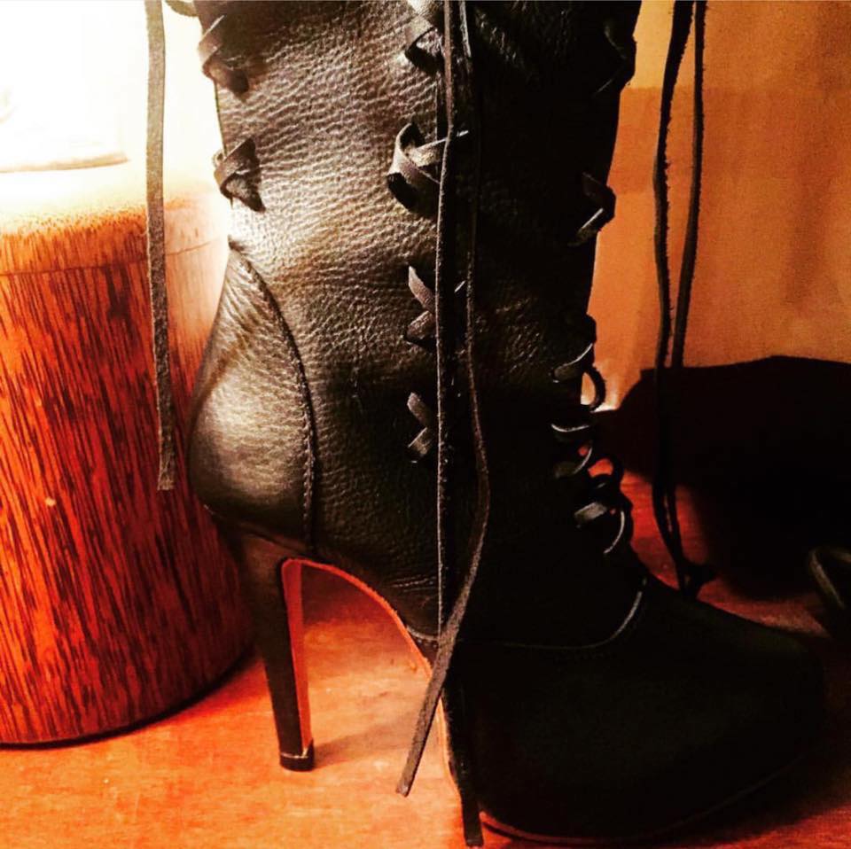 Ms Perfect Black Leather Ankle Boots