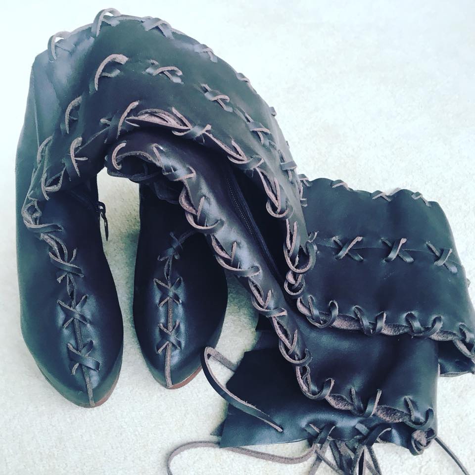 Ms Perfect Over Knee High Wedges Boots in Brown