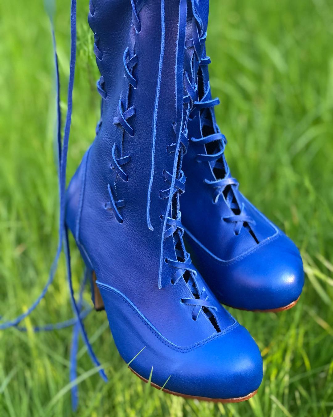 Cobalt Blue Victorian Ankle Boots for Pre Order