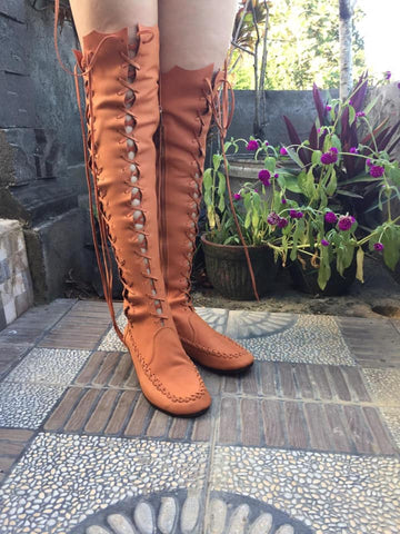 Marmalade Leather Knee High Boots