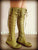 'Clockwork Fairy' Knee High Boots in Spring Green for Pre Order