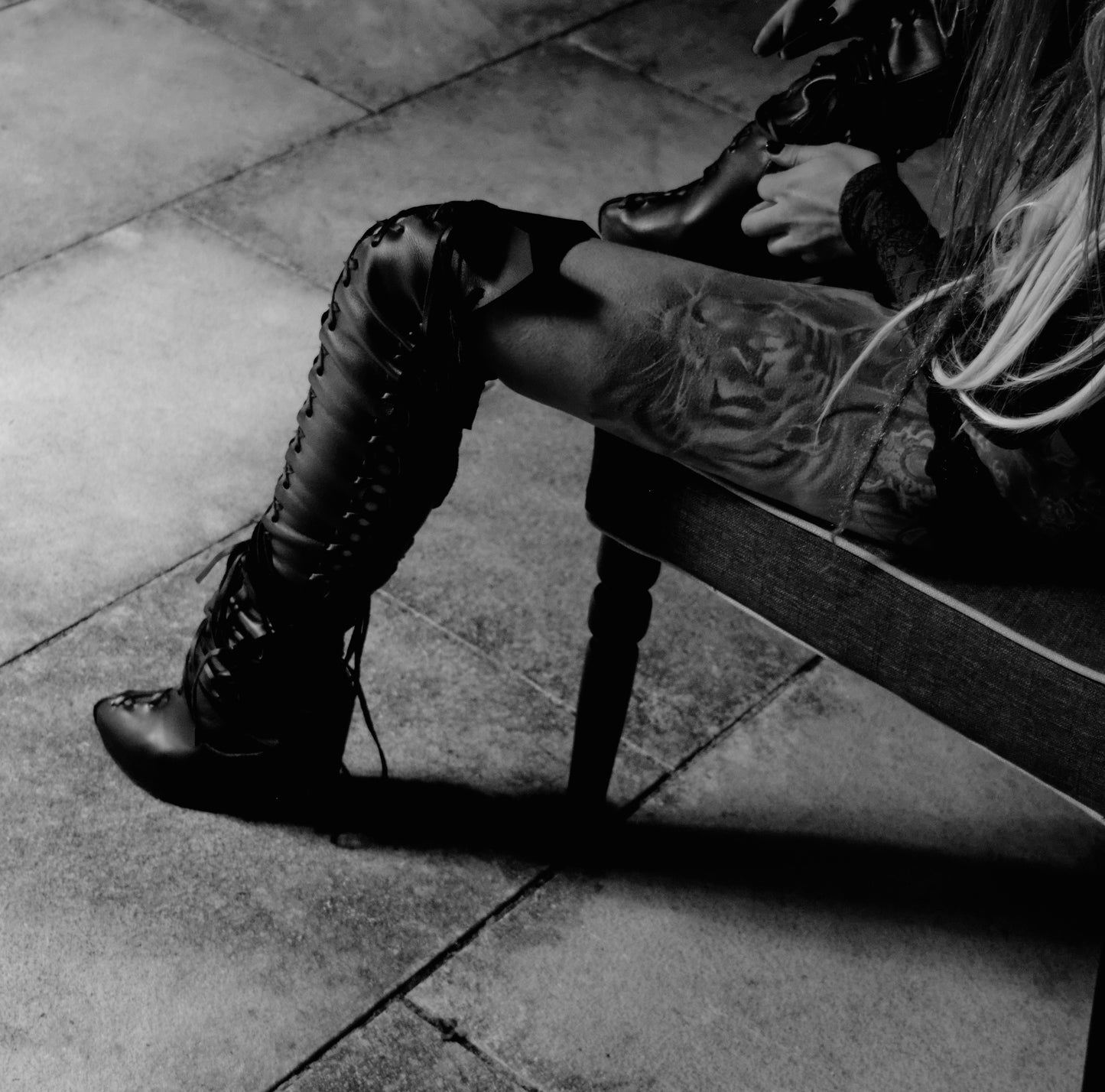 Ms Perfect Black Knee High Wedges Boots for Pre Order