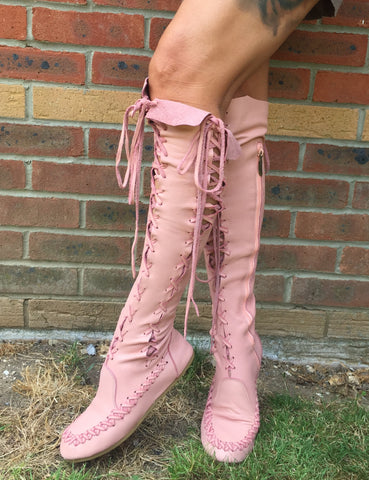 'Romance Never Dies' Knee High Leather Boots for Pre Order