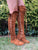 Tan Knee High Suede Boots with Tan Laces