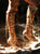 Brown Galaxy Knee High Leather Boots for Women