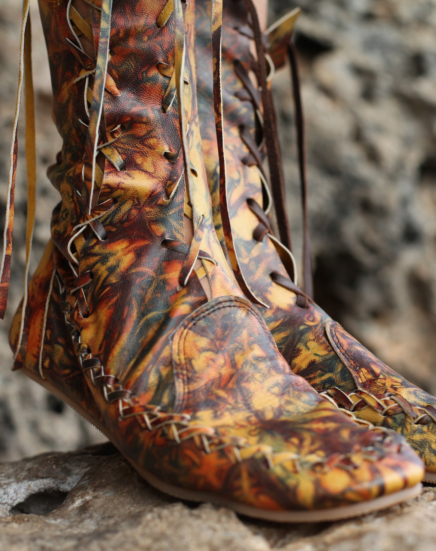 Galaxy Leather Ankle Boots