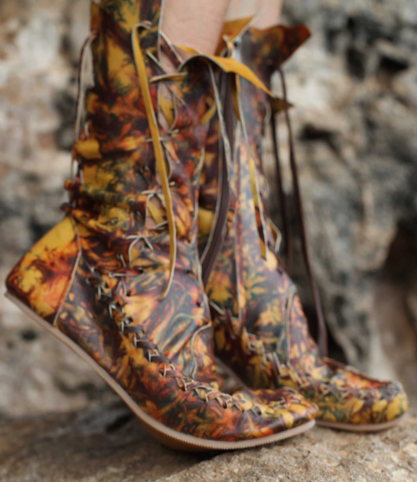 Galaxy Leather Ankle Boots