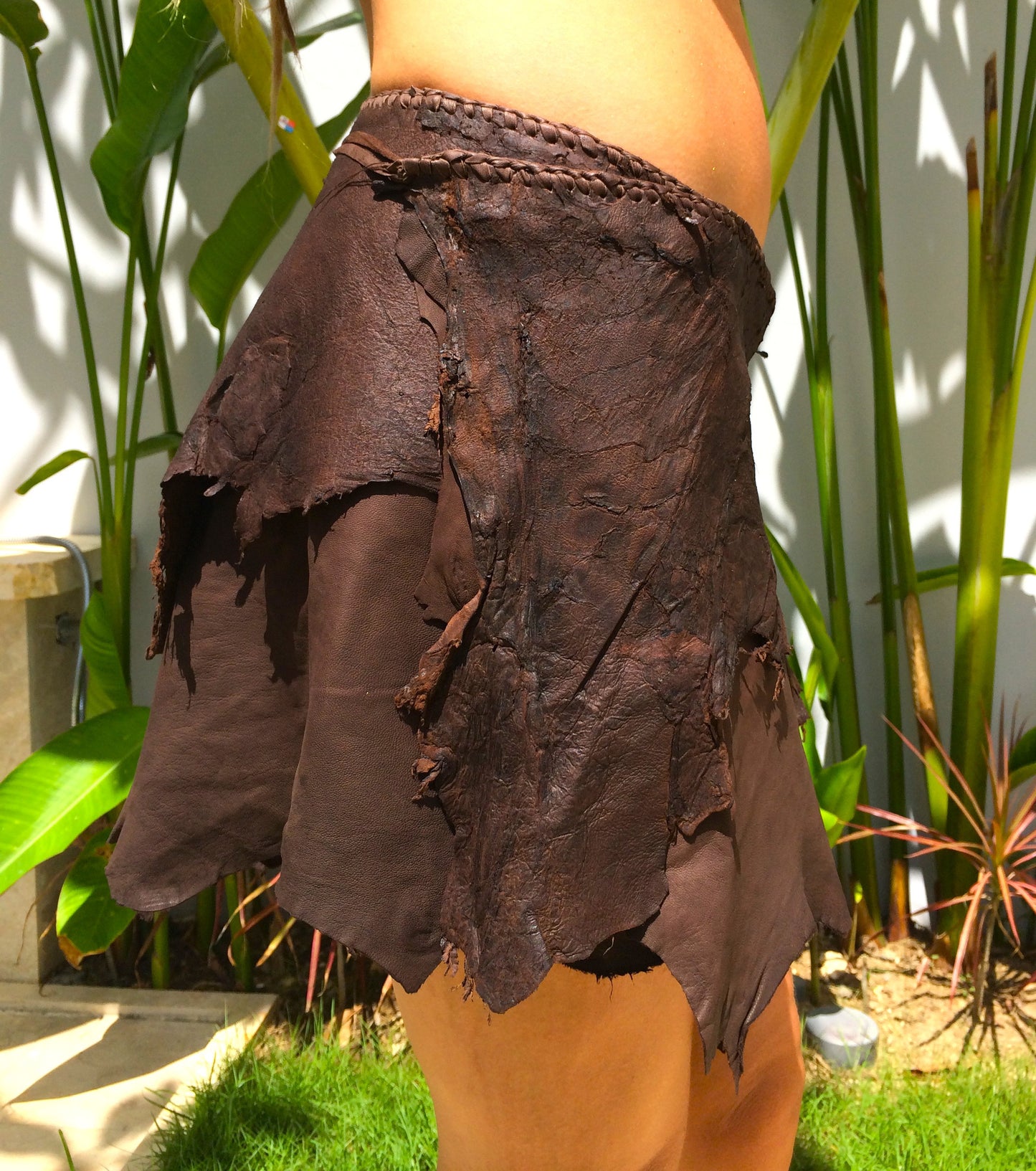 Brown Leather Skirt for Pre Order