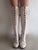 Clockwork Fairy  Knee High Boots in White Leather