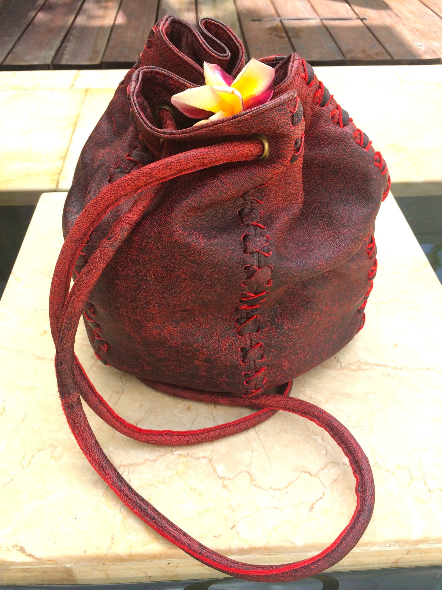Flamenco Leather String Hand Bag and Rucksack for Pre Order