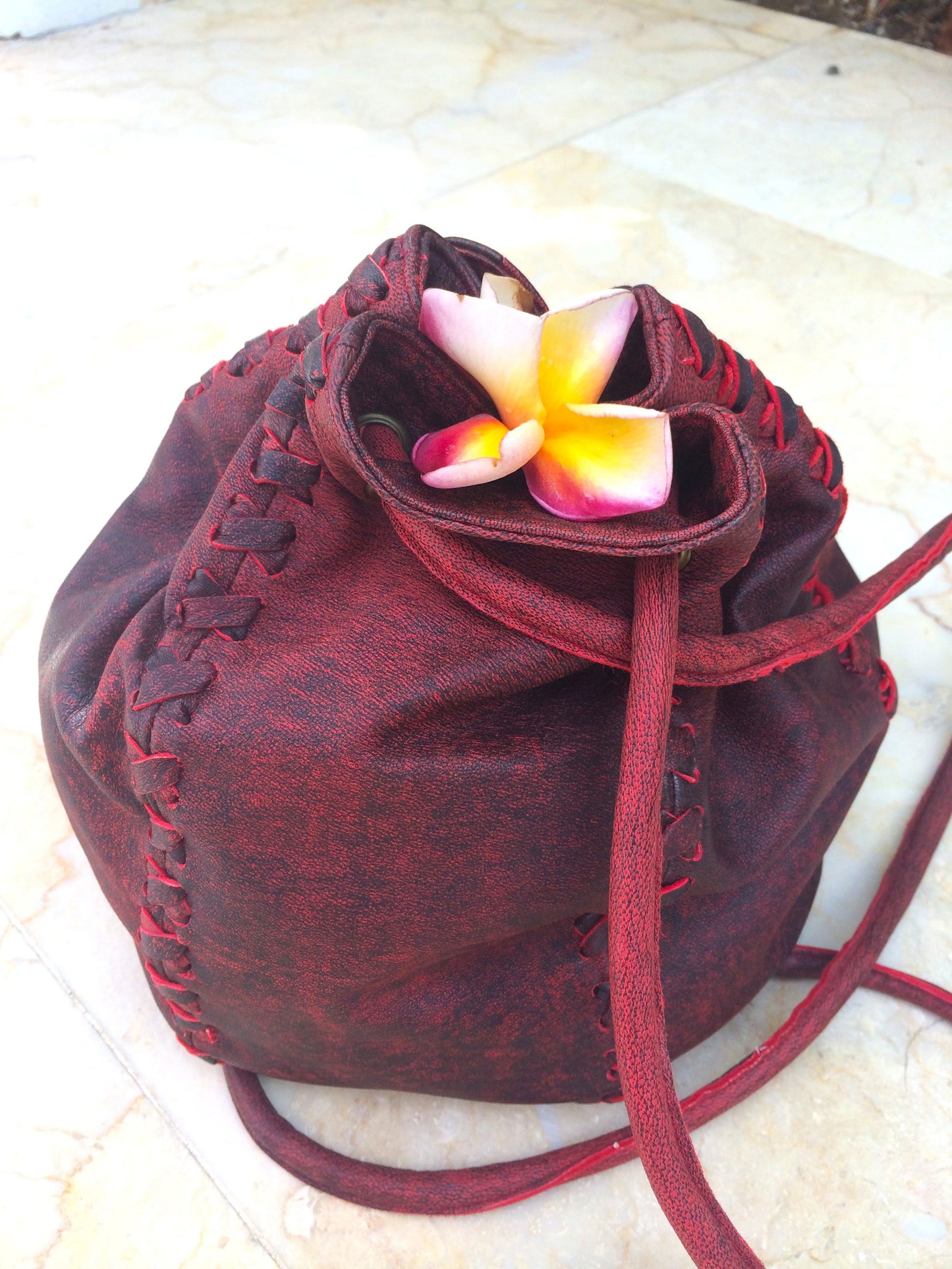 Flamenco Leather String Hand Bag and Rucksack for Pre Order