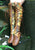 Tan Galaxy Tie Dye Knee High Leather Boots