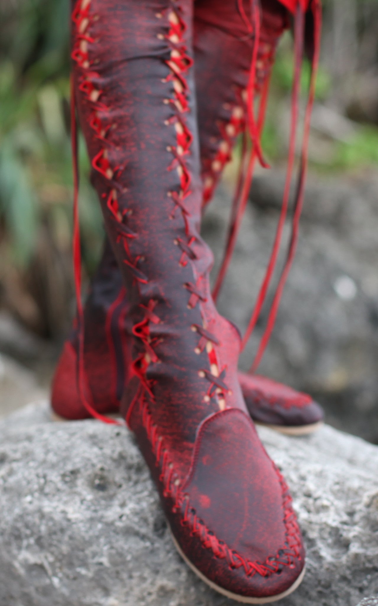 Leather Boots Antique Red Knee High Leather Boots | Gipsy Dharma Leather Boots Antique Red Knee High Leather Boots | Gipsy Dharma