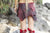 Antique red leather skirt