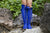 Cobalt blue knee high leather boots