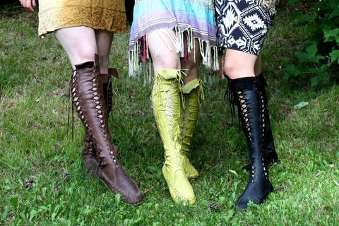 Gipsy Dharma Vegan Pleather Knee High Boots for Pre Order
