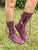 Plum Leather Ankle Boots