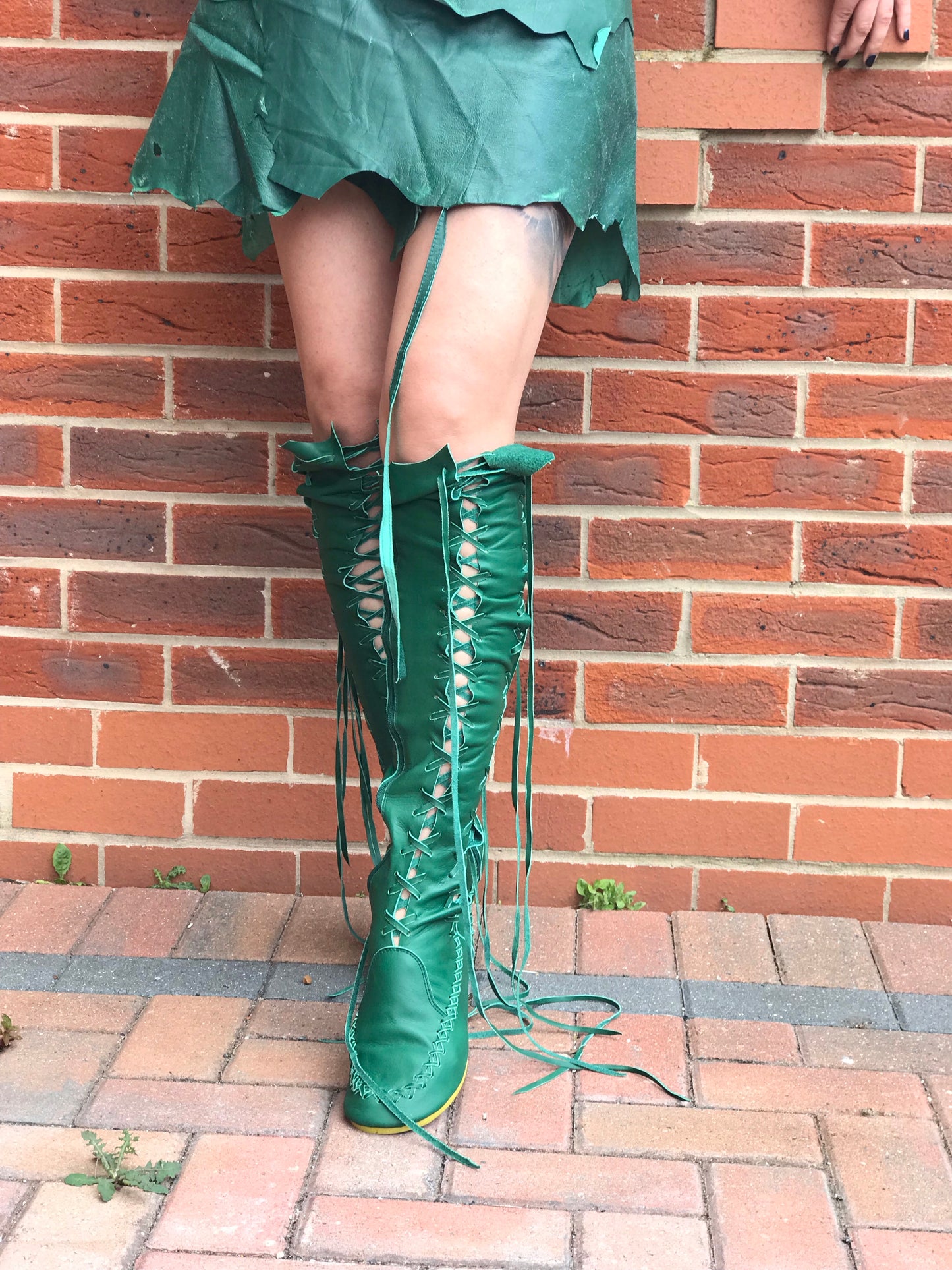 Emerald Green Knee High Boots