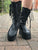 Black Leather Ankle Platform Boots for Pre Order