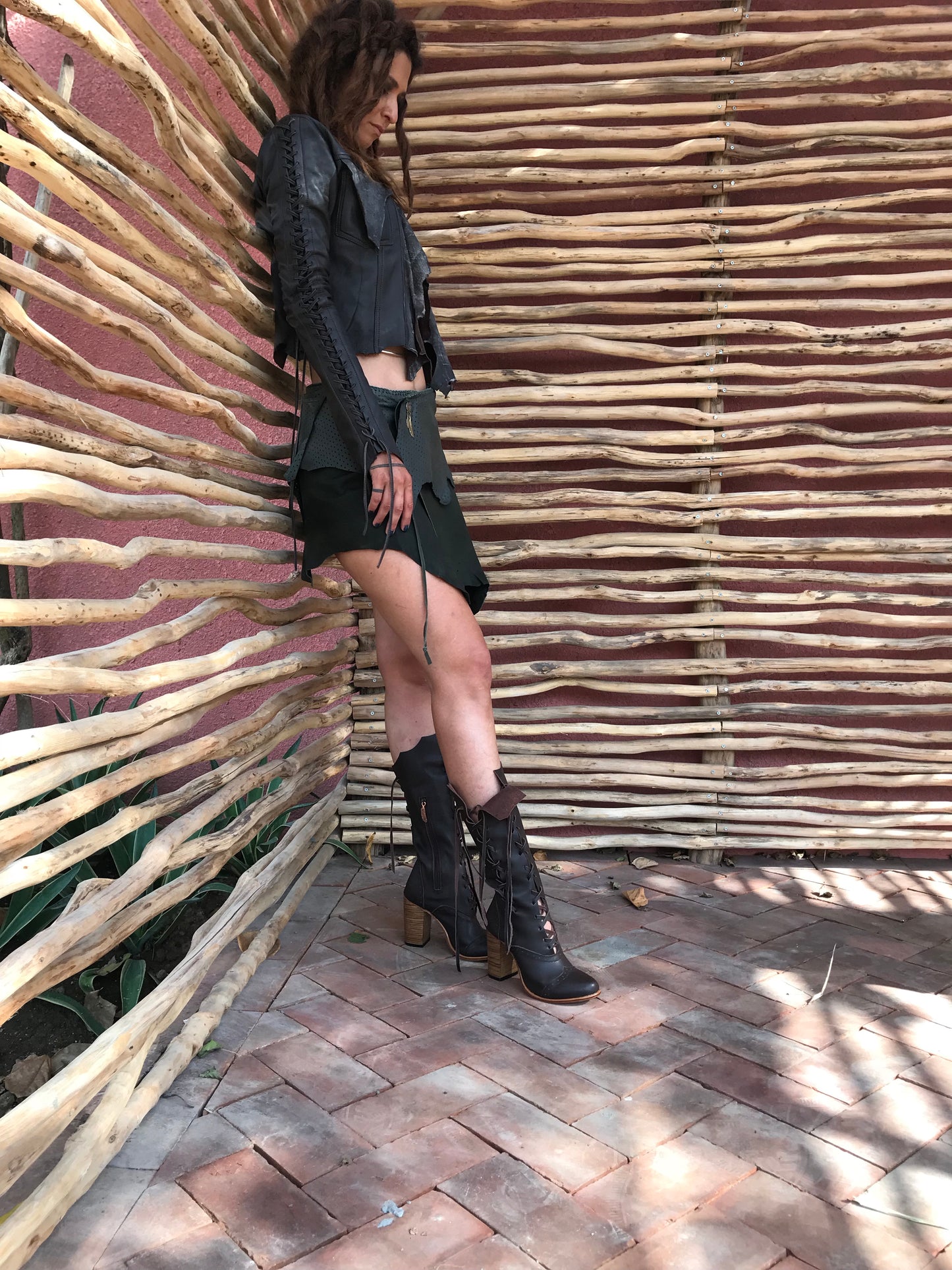 'Addicted to Black' Leather Skirt