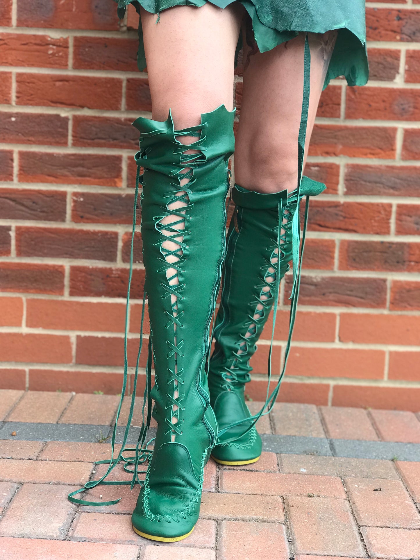 Emerald Green Knee High Boots