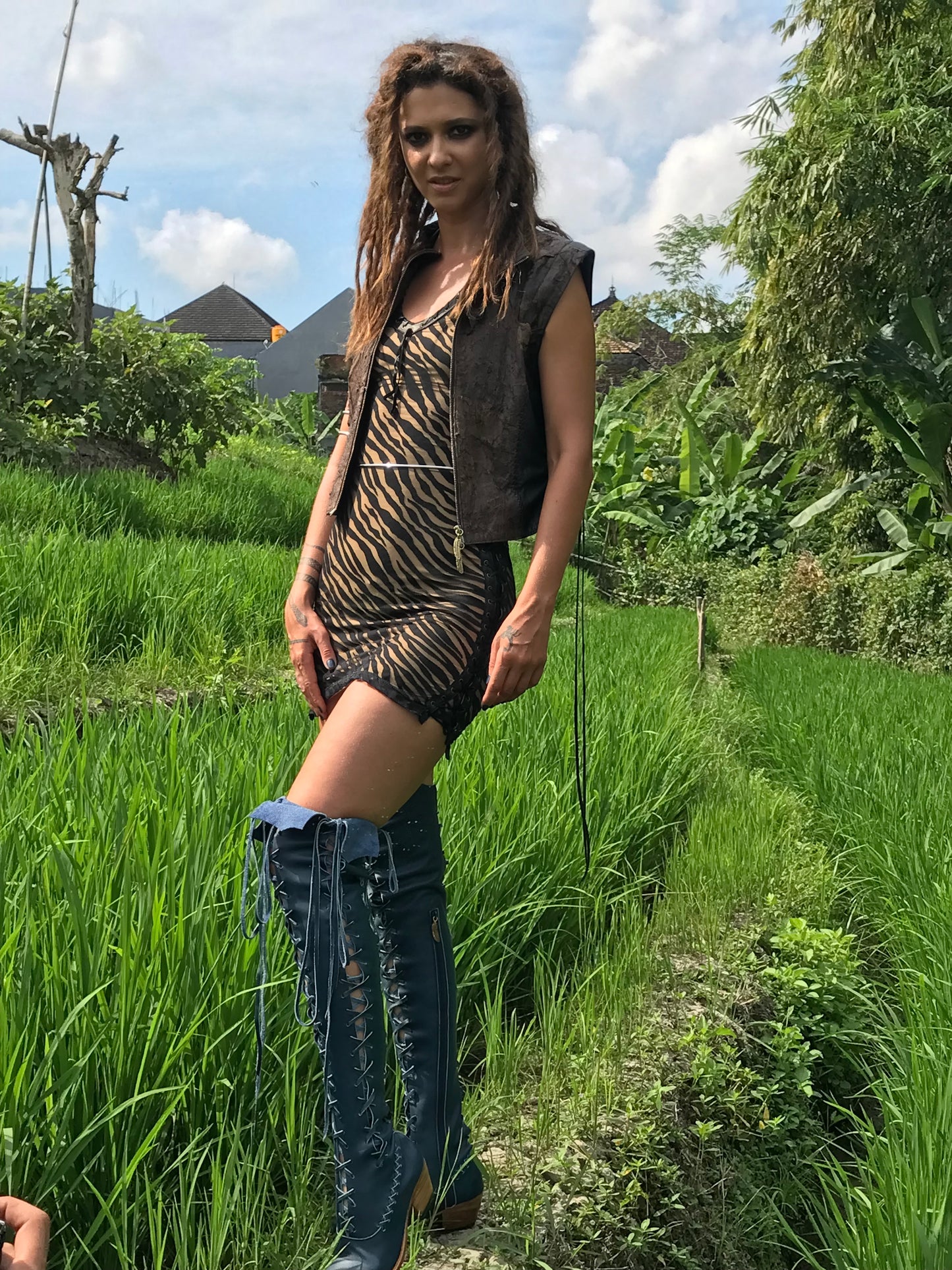'Indigo Dream' Victorian Leather Knee High Boots for Pre Order