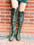 'Clockwork Fairy' Knee High Boots in Dark Forest Green for Pre Order