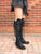 Black Leather Victorian Gipsy Dharma knee high boots for Pre Order