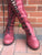 'Clockwork Fairy' Knee High Boots in Oxblood with Black Soles
